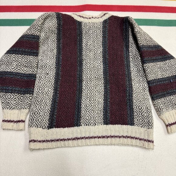 Vintage Wool Sweater Mens XS? Icelandic Nordic Sweater Eclectic Grandpa - Picture 2 of 5